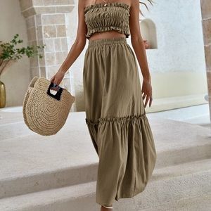 Shein 2 piece crop top and maxi skirt set size XS
